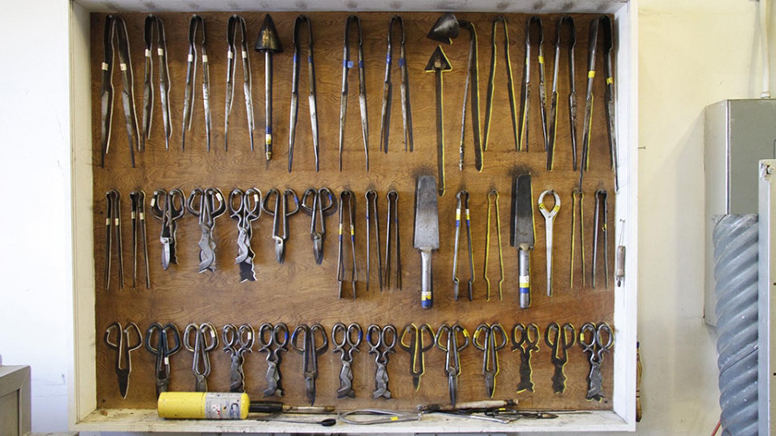 Tools in Glass area at Sherman Studio Art Center